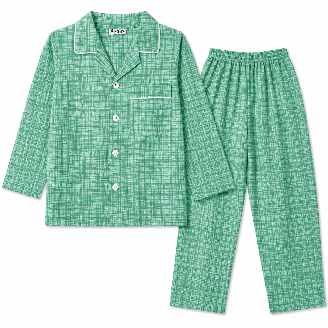 Kids Green Cotton Summer Night Suit (1 - 4 Years)