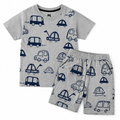 Boys Grey Car Print Summer Coord Set (1–12 Years) - Lil' Cubs