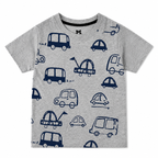 Boys Grey Car Print Summer Coord Set (1–12 Years) - Lil' Cubs