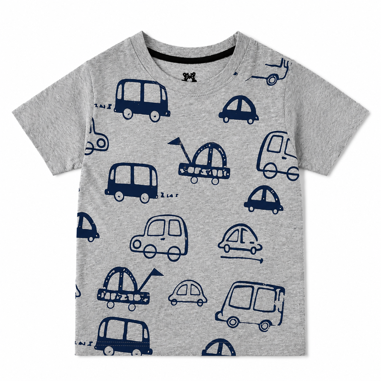 Boys Grey Car Print Summer Coord Set (1–12 Years)