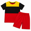 Boys Red Colorblock Summer Coord Set (1–12 Years)