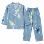Kids Dual Blue Dino Print Summer Night Suit (1 - 4 Years) - Lil' Cubs