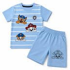 Boys Sky Blue Paw Patrol Print Summer Coord Set (1–12 Years) - Lil' Cubs