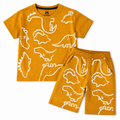 Boys Mustard Dino Summer Coord Set (1–12 Years) - Lil' Cubs