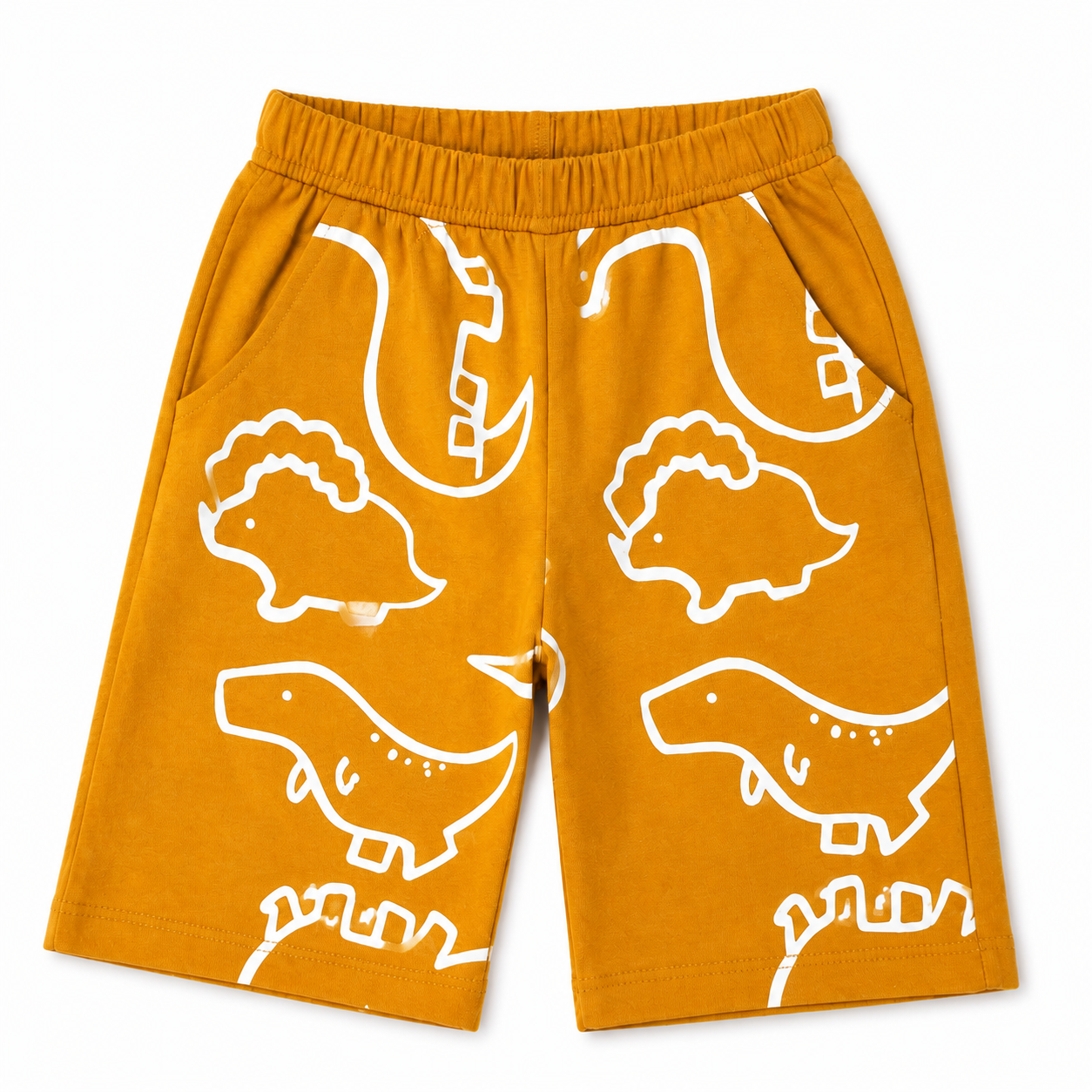 Boys Mustard Dino Summer Coord Set (1–12 Years)