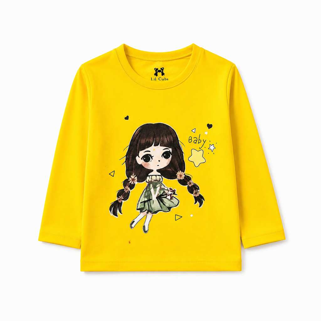 Yellow and black baby girl summer coord set by Lil' Cubs, featuring a sleeveless top and matching shorts for warm weather.