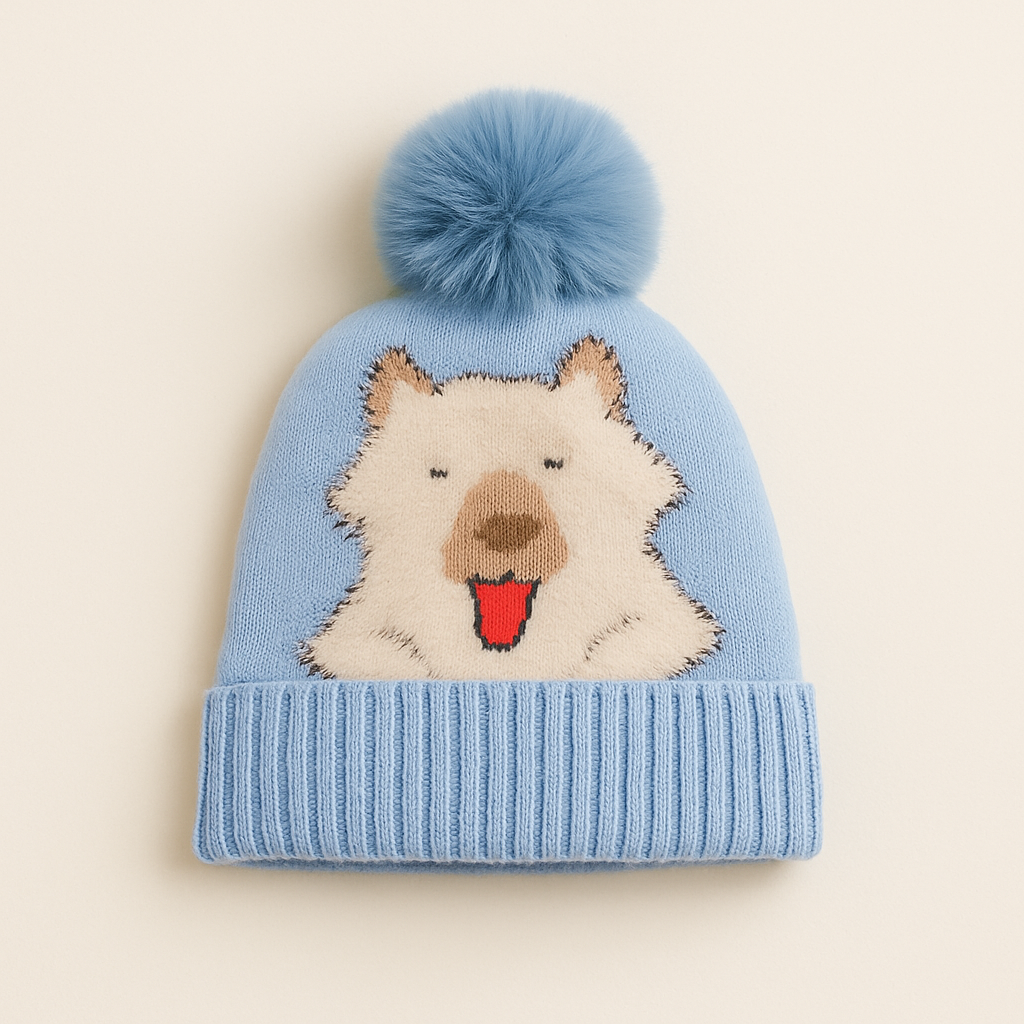 Soft and cozy baby winter knitted beanie with pom-pom for newborns and toddlers! ❄️👶💙