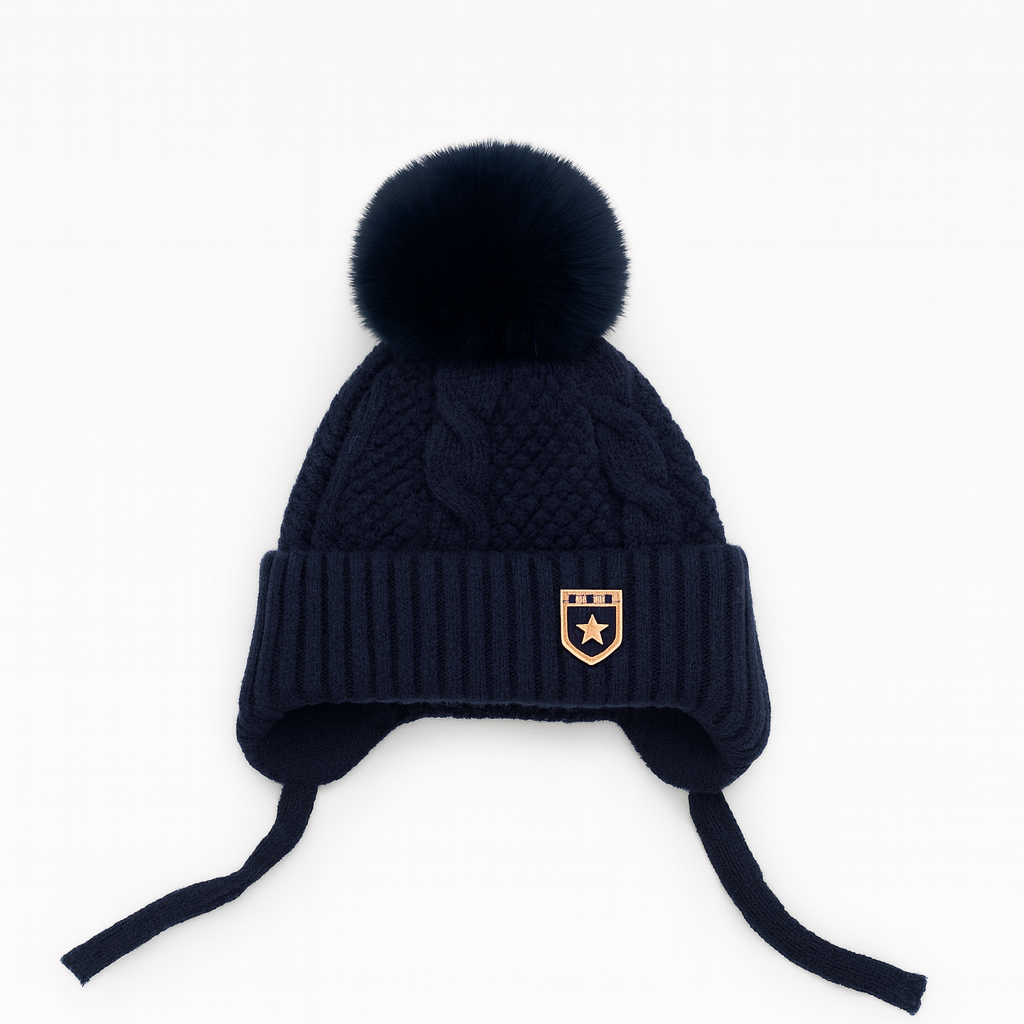 Soft and cozy baby winter knitted beanie with pom-pom for newborns and toddlers! ❄️👶💙