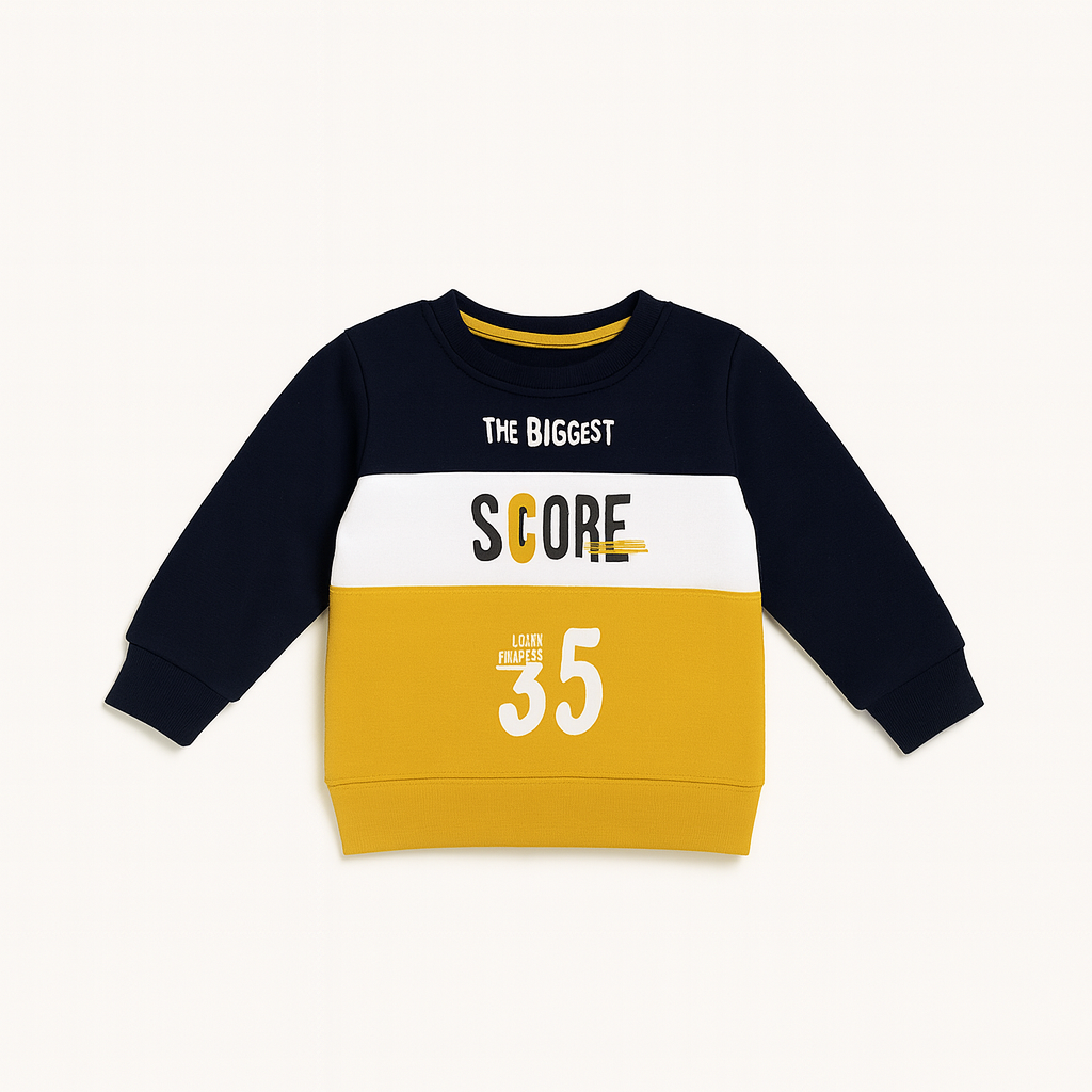 ✨ Yellow Super Awesome Kids Premium Warm Cotton Fleece SweatshirTrendy + Premium)