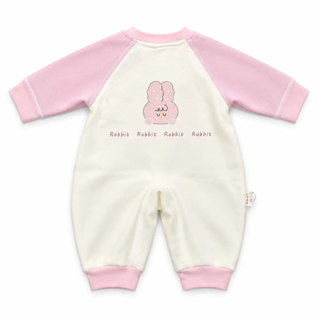 Girls Winter Imported Pink & White Rabbit Romper (Size 0 - 6 Months)