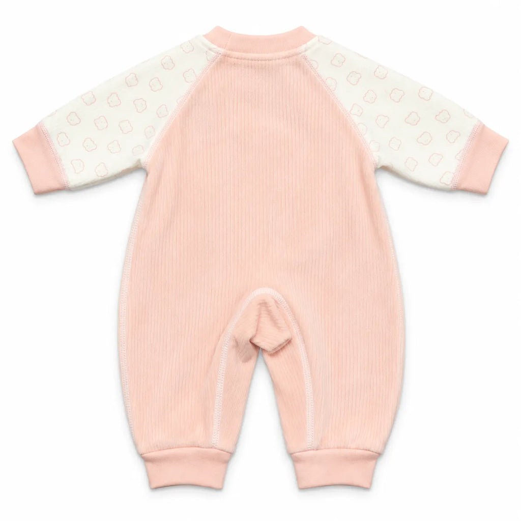 Girls Winter Imported Peach & White Panda Romper (Size 0 - 6 Months)