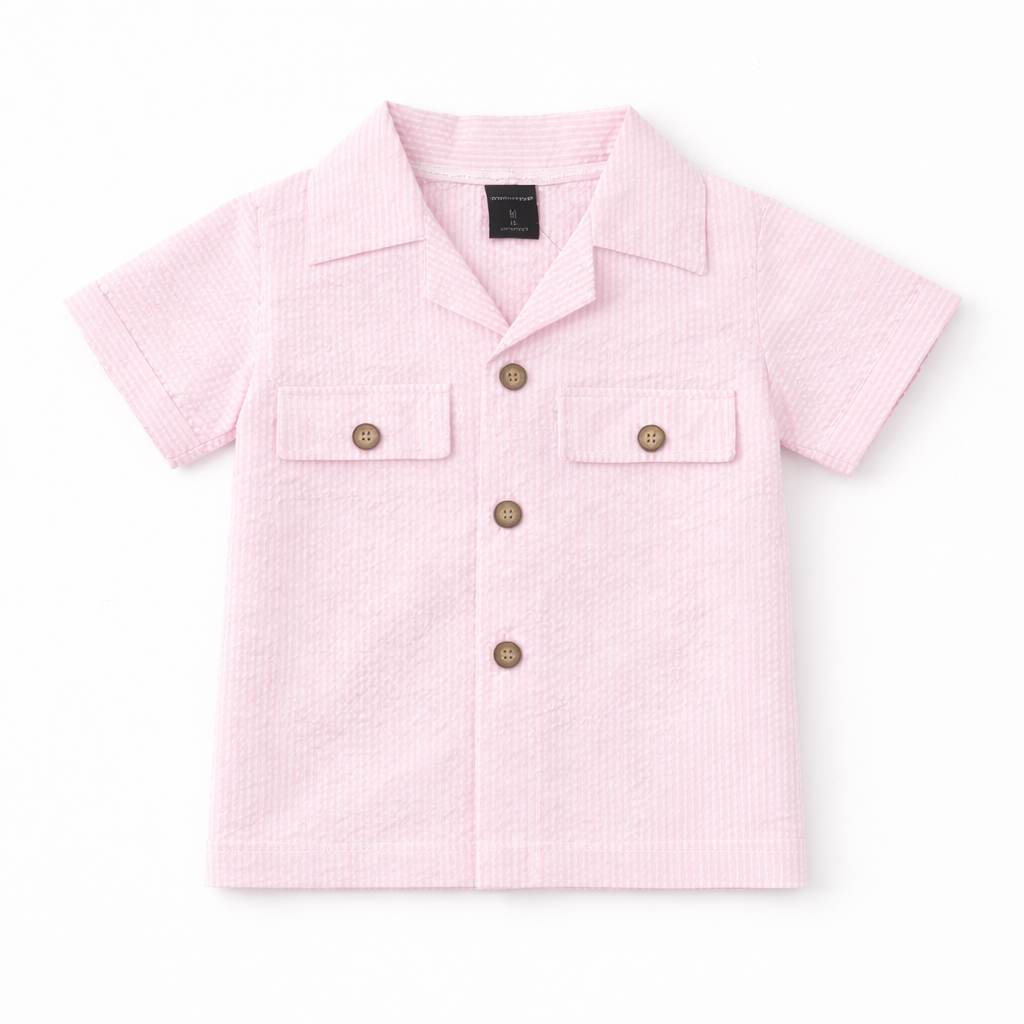Boys Pink Cotton Summer Coord Set 2-Piece for Kids (S - 2XL Size) | Lil' Cubs