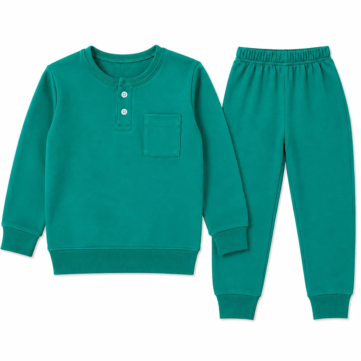 Kids Winter Different Colors Rib Suiting (2 Piece) - Size 2 - 7 Years
