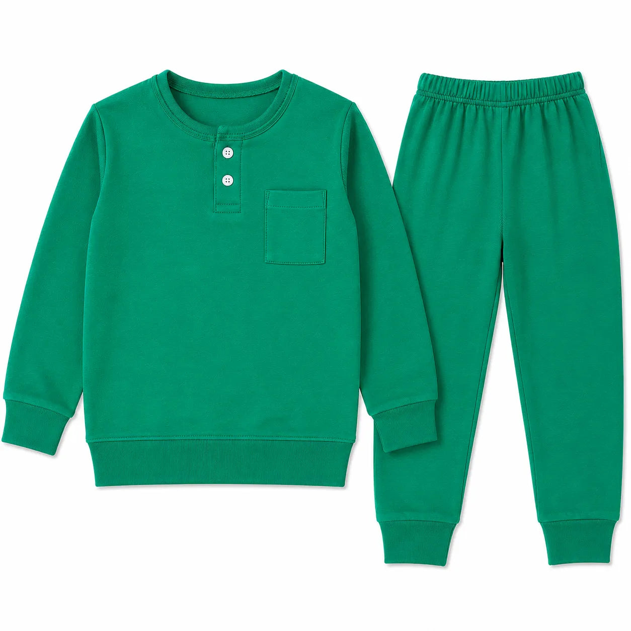 Kids Winter Different Colors Rib Suiting (2 Piece) - Size 2 - 7 Years