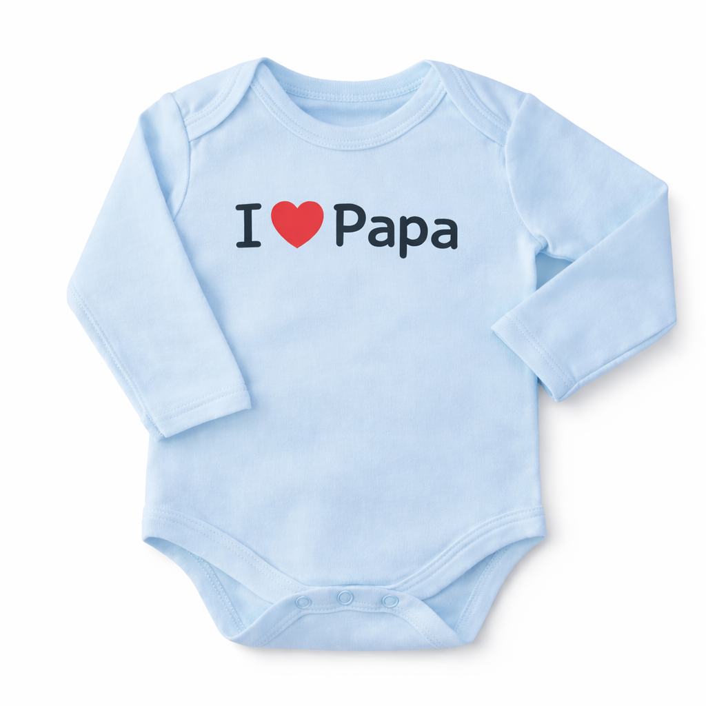 Set of three Lil' Cubs newborn printed bodysuits with "Mama & Papa Love" designs, soft fabric and colorful patterns.