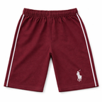 Pack of five boys' polo shorts with side stripe details from lilcubspk, featuring casual fit and colorful stripe accents.