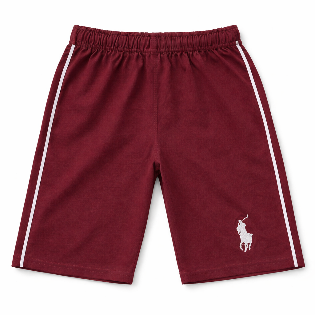 Pack of five boys' polo shorts with side stripe details from lilcubspk, featuring casual fit and colorful stripe accents.