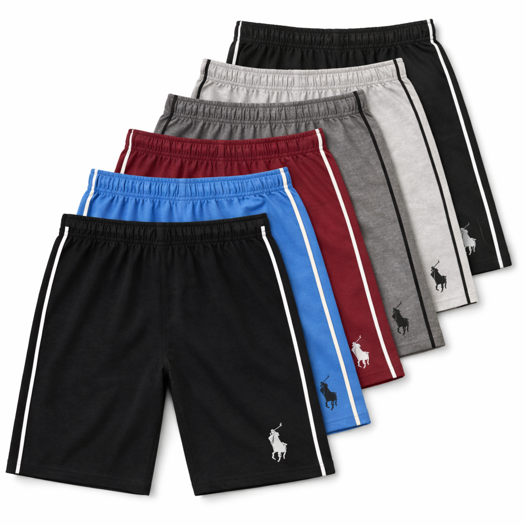 Boys Polo Shorts with Sides Stripe (Different Shades)