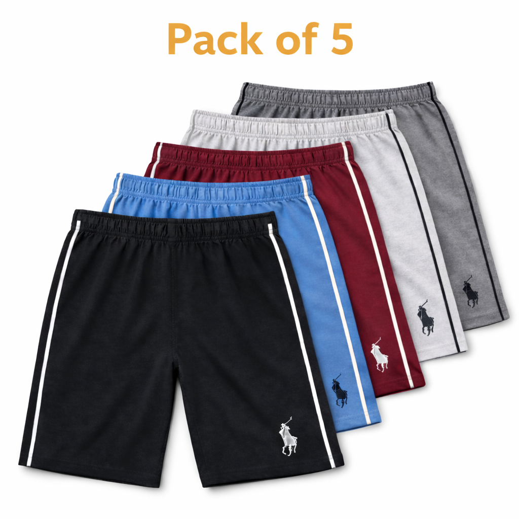 Boys Polo Shorts with Sides Stripe (Pack 1 of 5)