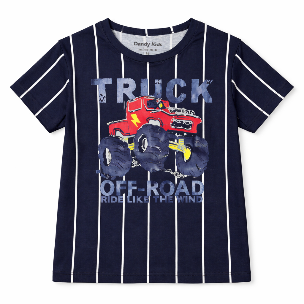 Navy Blue Monster Truck Summer Coord Set (2-Piece) - Lil' Cubs