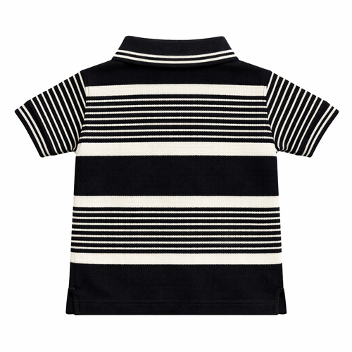 Black Polo with White Striped T-Shirt - Lil' Cubs