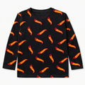 Black Hot Wheels print full sleeve t-shirt by lilcubspk featuring colorful Hot Wheels car graphics on soft fabric.
