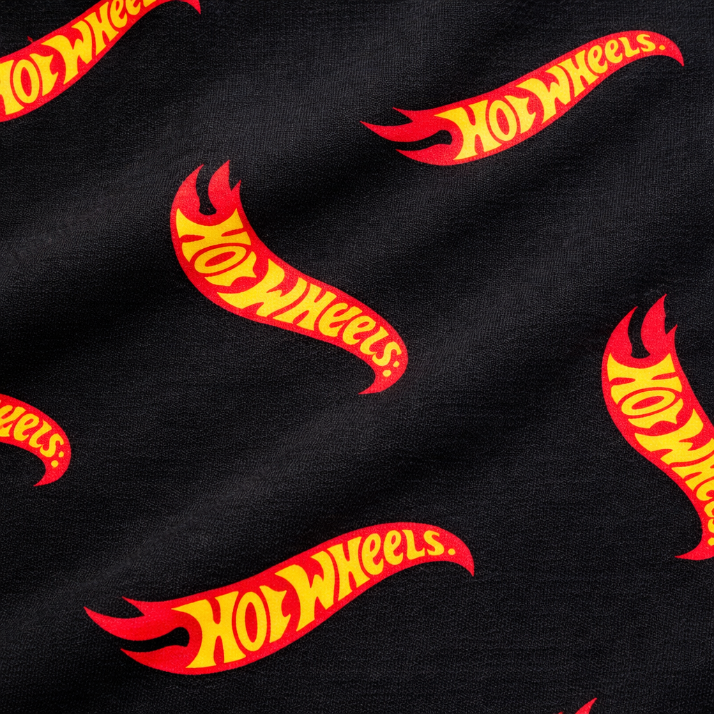 Black Hot Wheels print full sleeves t-shirt by lilcubspk with colorful Hot Wheels car design on the front.
