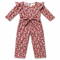 Girls pink floral jumpsuit, lilcubspk brand, stylish jump dress with colorful flower pattern and comfortable fit.