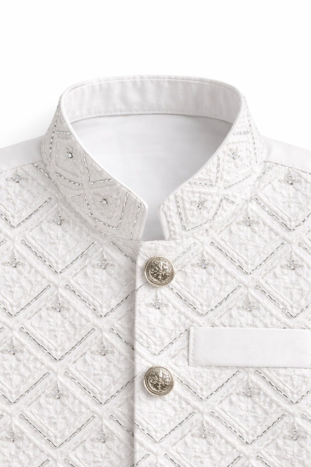 Baby White Shalwar Kameez with Waist Coat - Lil' Cubs