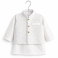 Baby White Shalwar Kameez with Waist Coat - Lil' Cubs