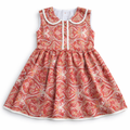 Red lace work frock by lilcubspk, two-piece design with intricate lace details, flowing fabric, and elegant style.
