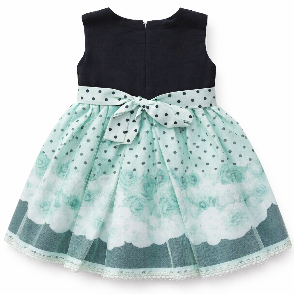 Sea Green Frock with Floral Lace