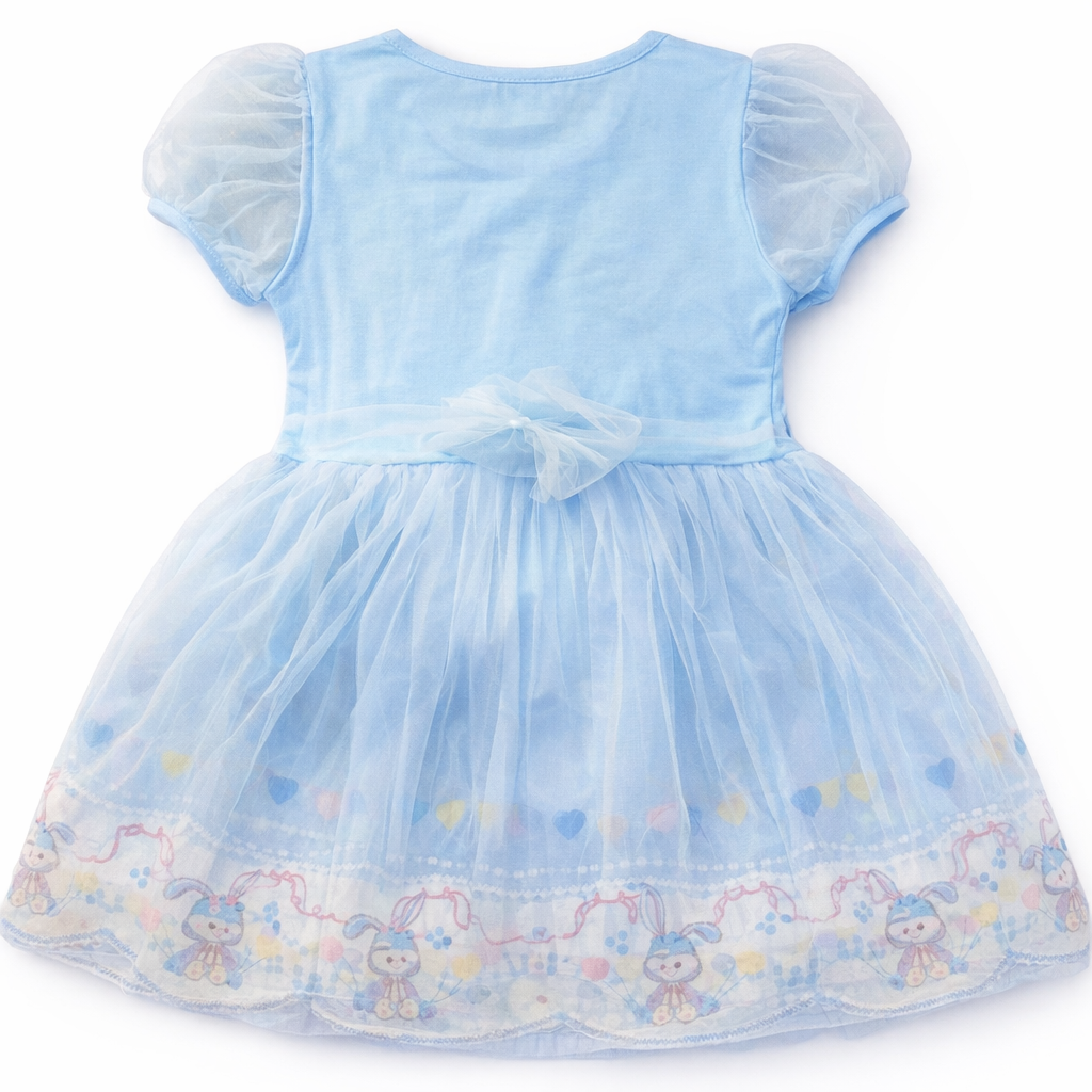 Sky Blue Bunny Print Frock