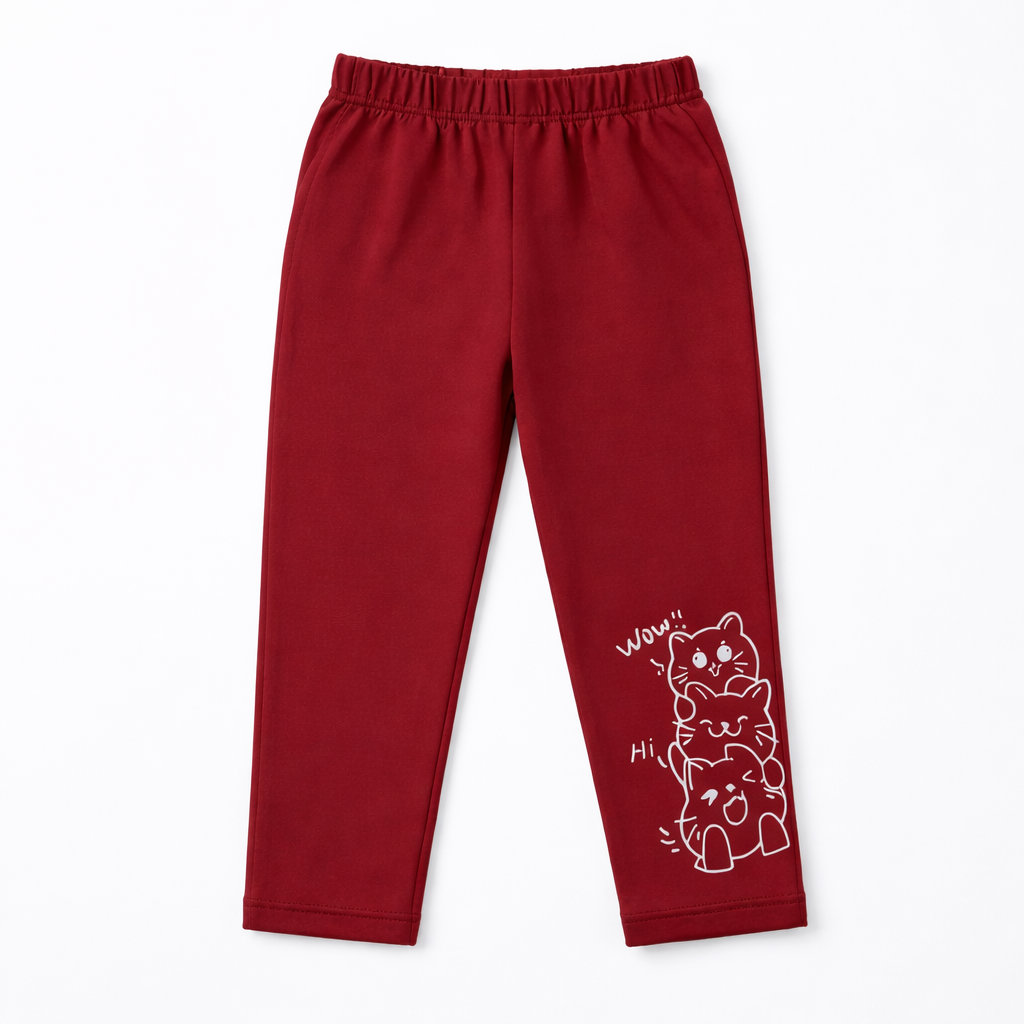 Cute Cat Maroon Summer Coord Set (2-Piece) - Lil' Cubs