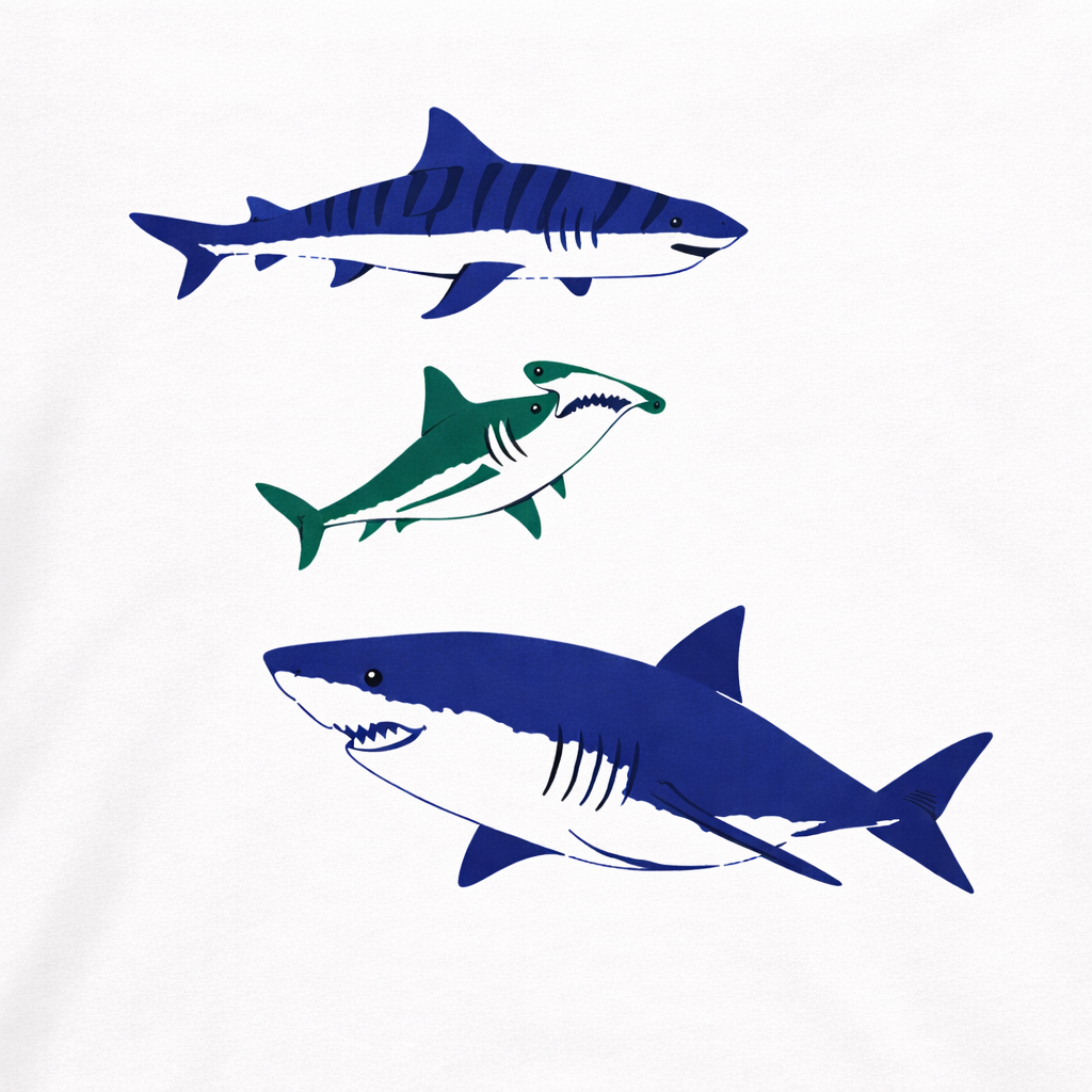 Navy Blue Casual Shirt with Fishes Print T-Shirt