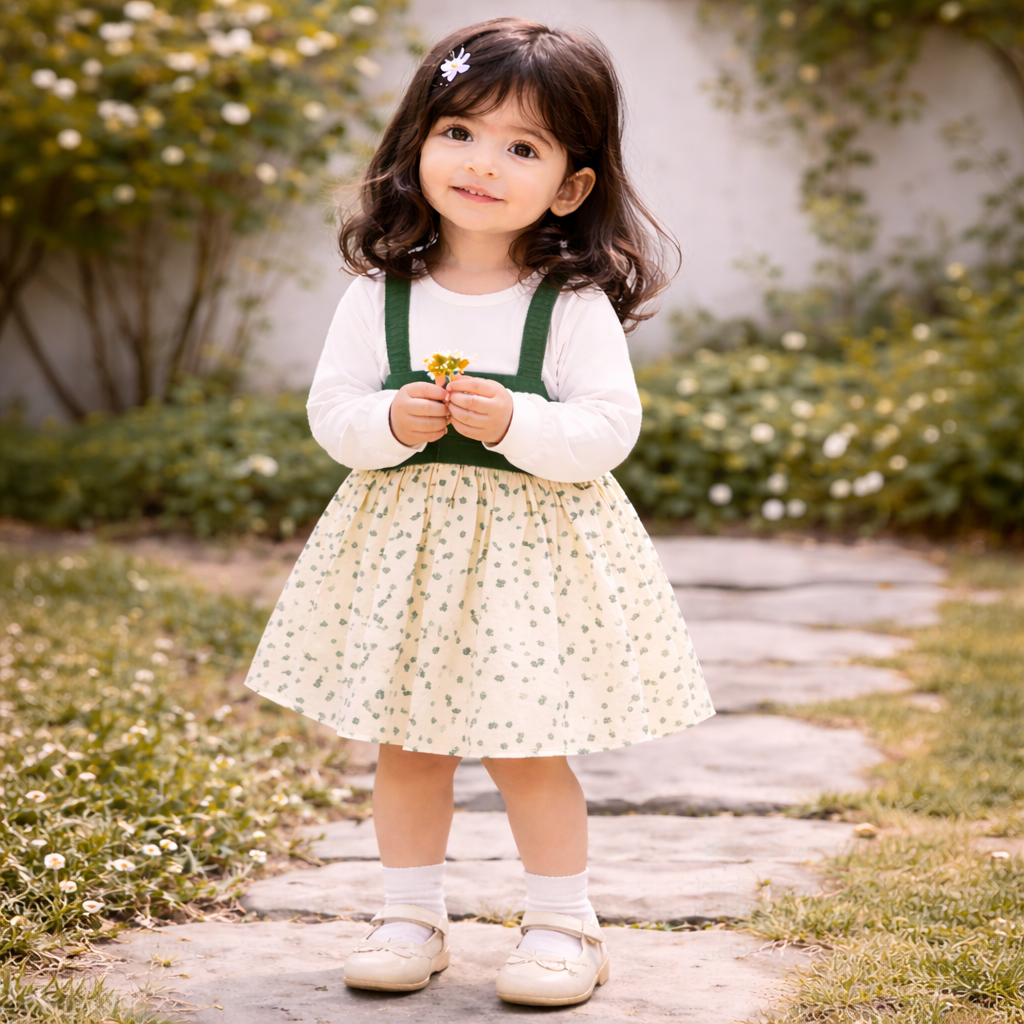 Green Bow Corduroy Frock