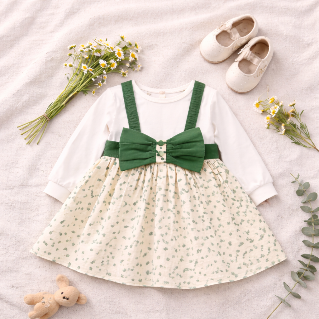 Green Bow Corduroy Frock