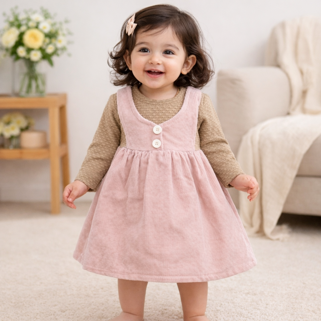 Pink Corduroy Frock