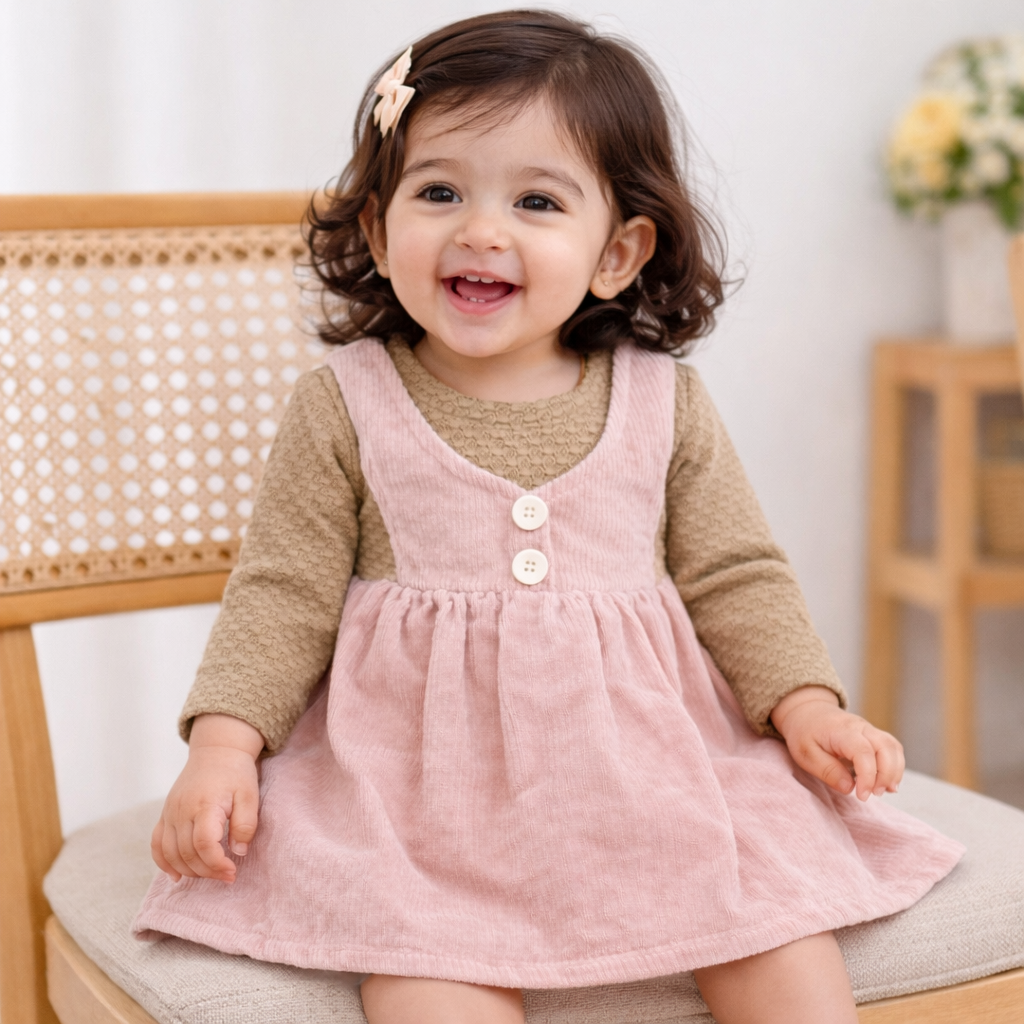 Pink Corduroy Frock