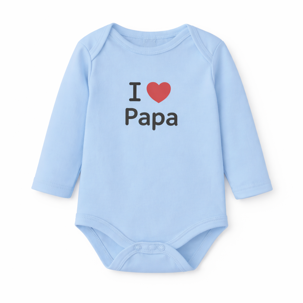 I Love Mama and Papa Baby Colorful Bodysuit Set