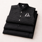 Boys Black Cotton 3 Piece Waistcoat Shalwar Kameez - Lil' Cubs