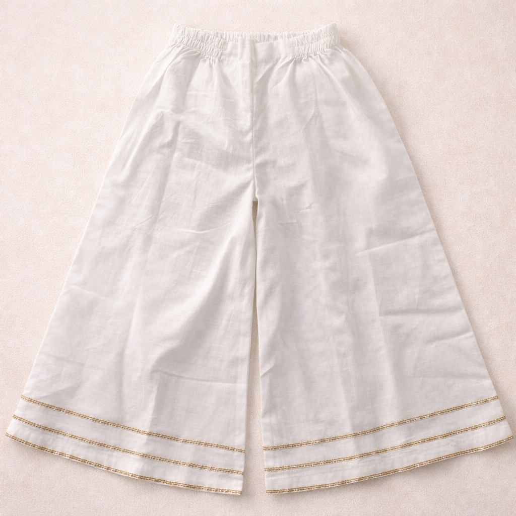 Girls white lace work cotton shalwar kameez with intricate lace details, traditional Pakistani outfit for girls by lilcubspk.
