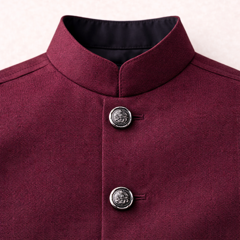 Boys Maroon Cotton Waistcoat