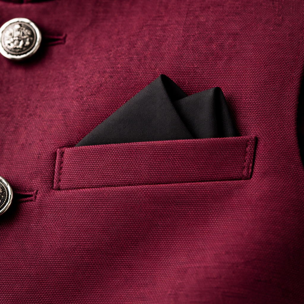 Boys Maroon Cotton Waistcoat