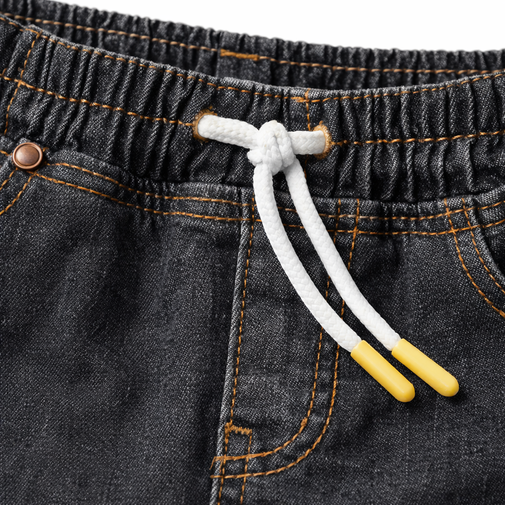 Boys Black Denim Cargo Jeans