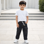 Boys Black Denim Cargo Jeans - Lil' Cubs