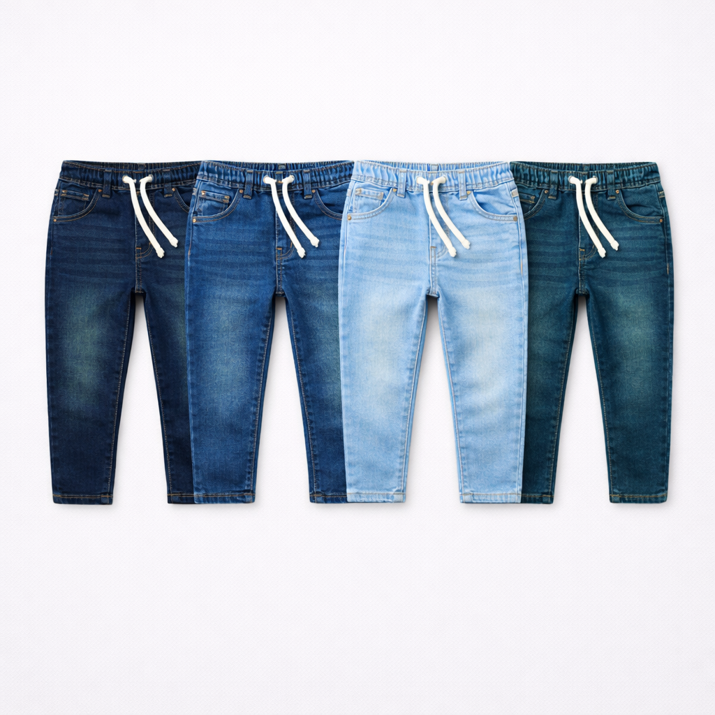 Boys Denim Jeans Collection – Dark, Mid, Light & Teal Blue - Lil' Cubs