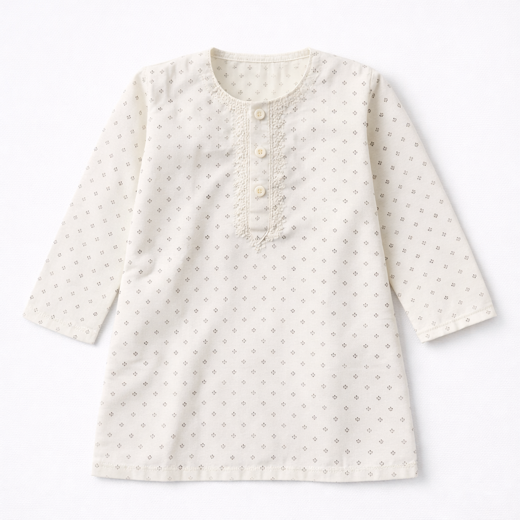 Boys Off-White Cotton Shalwar Kameez