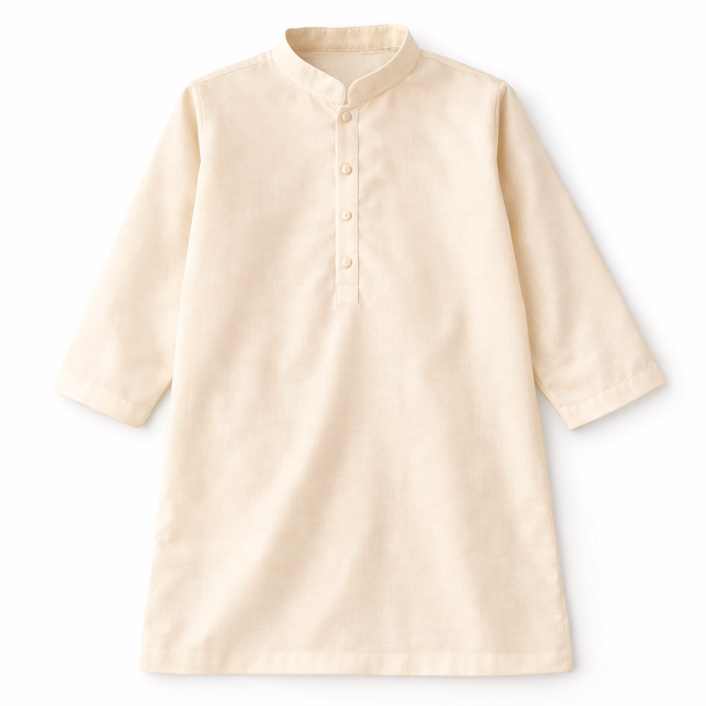 Boys Off White Cotton 3 Piece Waistcoat Shalwar Kameez