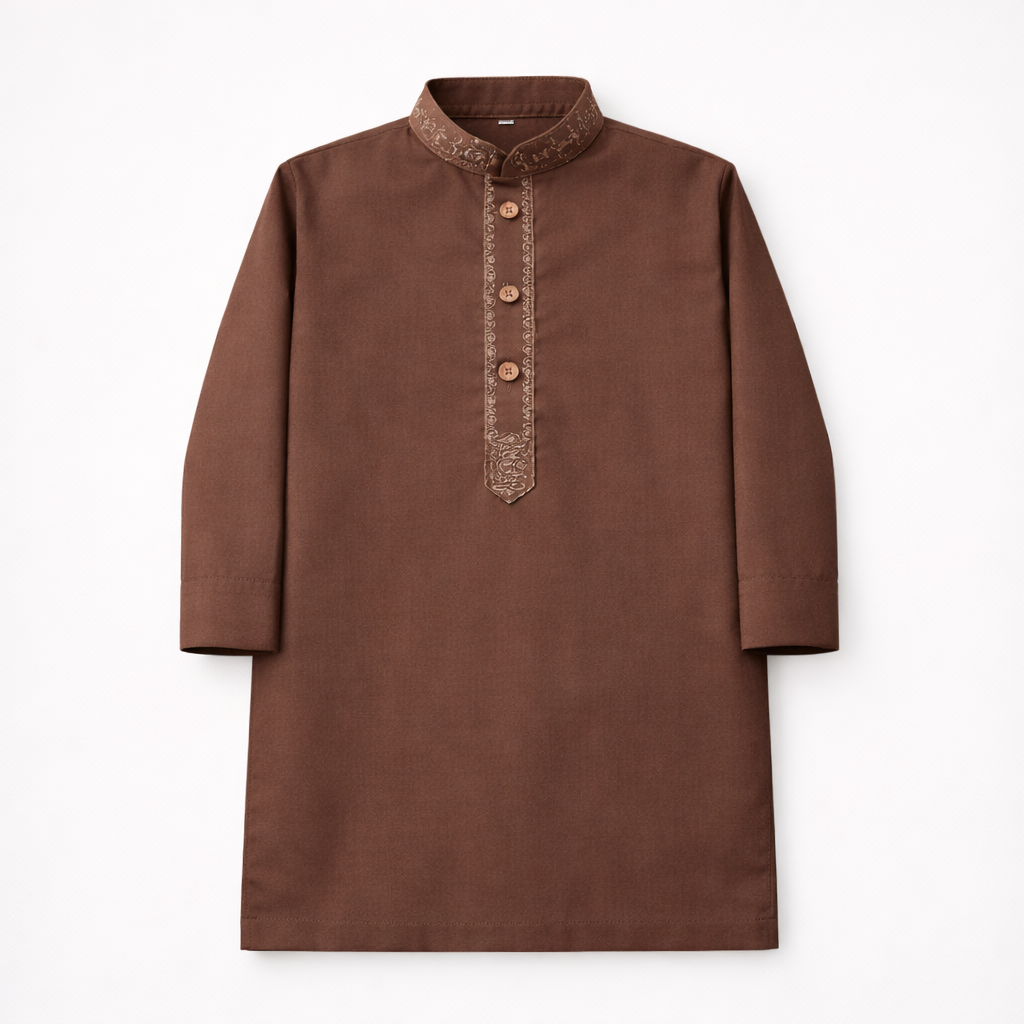 Sultan Embroidered Brown Shalwar Kameez